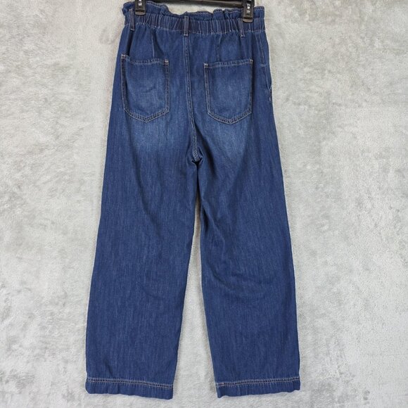 Sam Edelman Paperbag Jeans Womens 28 Blue High Rise Wide Leg Crop 100% Cotton - Picture 2 of 12